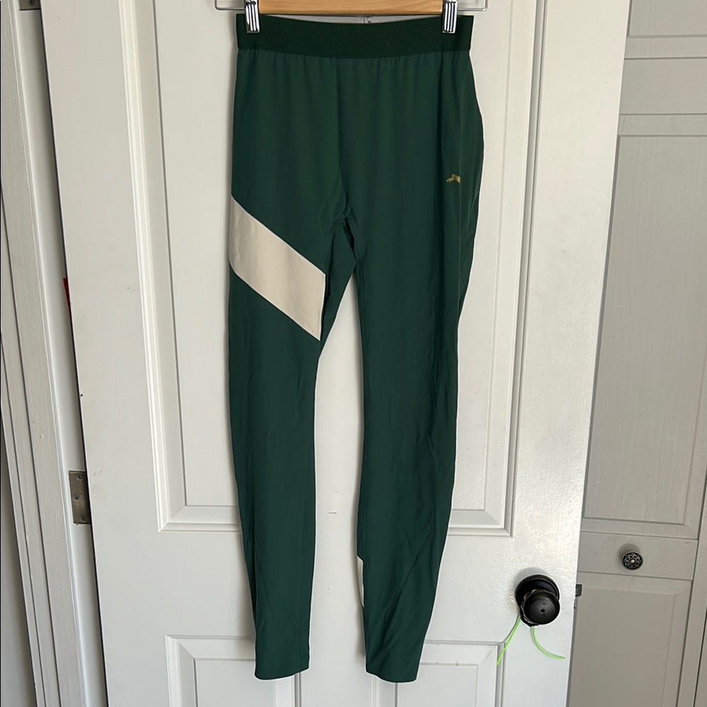 Tracksmith Forest Green Joggers with Cream Panel